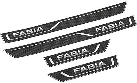 Skoda 6V0071310A Einstiegsleisten Carbon Optik 4X Leisten vorn+hinten Zierstreifen mit Fabia Schriftzug