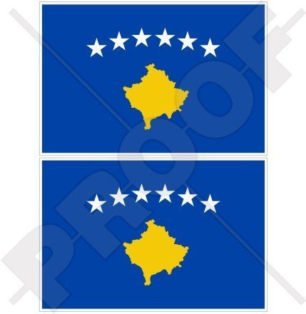 KOSOVO Kosovische Flagge KOSOVO 100mm Auto & Motorrad Aufkleber, x2 Vinyl Stickers