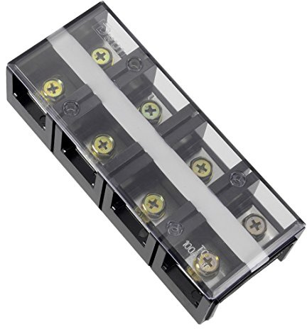 uxcell Dual Rows 4 Positions 600V 100A Wire Barrier Block Terminal Strip