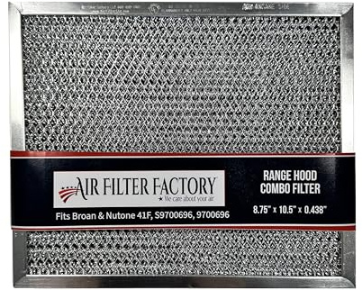 Air Filter Factory Range Hood Filter Replacement For 41F, 97007696, 97005687 Fits Broan Nutone Ductless Exhaust Fan Filter - 8.75 X 10.5 X .44 Inches Grease Mesh Carbon Kitchen Screen