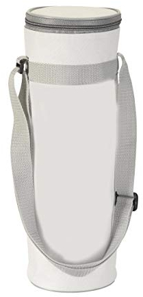 noTrash2003 Sac isotherme à suspendre pour bouteille de 1,5 l, bandoulière réglable, petit sac isotherme pour boissons, glacière pour l'extérieur, les voyages, etc. (blanc)