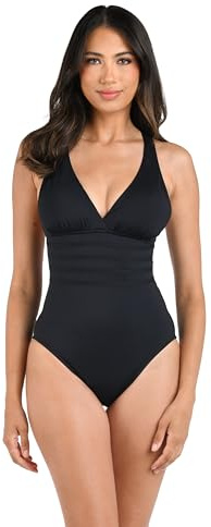 La Blanca Women's One Piece Swimsuit Multi Strap Cross Back Tummy Control Island Goddess