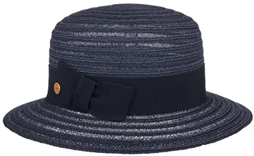 Mayser Jule Hanfhut Damenhut Strohhut Sommerhut Sonnenhut Damen - Made in The EU Sommer Frühling-Sommer - One Size dunkelblau