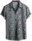 VATPAVE Mens Floral Hawaiian Shirts Short Sleeve Button Down Beach Shirts X-Large Green Casual