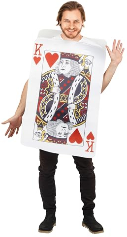 p'tit clown Costume Carte Roi de Cœur Adulte Taille Unique Taille Unique - Blanc (Herzkönig)
