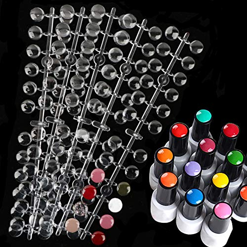 120pcs Présentoir Vernis Ongles Rond Faux Capsule Gel Ongles Nail Tips Transparent Bâtons Nuancier Outil Accessoire de Professionnel Anneau Décoration Bricolage pour Vernis à Ongle