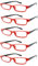 4sold The Reading Glasses Slim Readers Value 5 Pack Mens Womens Red Black +0.75