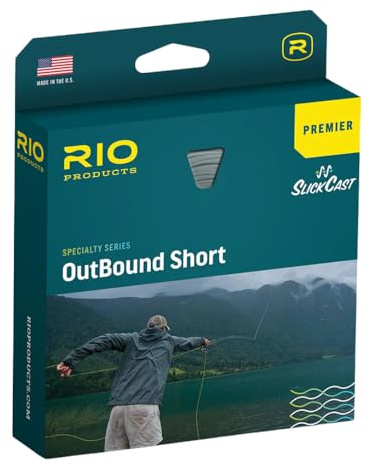 RIO PRODUCTS Premier Outbound Short Fly Fishing Line, Exceptionally Powerful, Easy to Cast Big Flies for Maximum Distance, Ultra-Slick Performance, Clear/Moss/Ivory, 100ft, WF10F