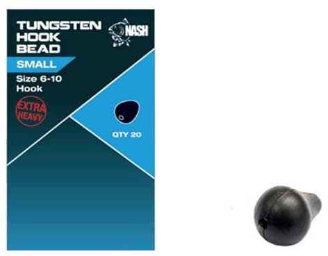 OUTDOORDINO Nash Tungsten Beads - Hook Beads Spacer for Carp Rigs - Adjustable Fixable Rubber Spacers for Carp Hooks (S)
