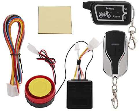 KIMISS - Sistema de alarma para motocicleta, sistema de alarma bidireccional, alerta de sonido, LCD, control remoto antirrobo