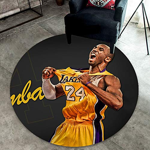 FTMGGDG Runder Teppich, NBA-Basketball teppiche, trendige Fußmatten für Jungen Schlafzimmer 100cm