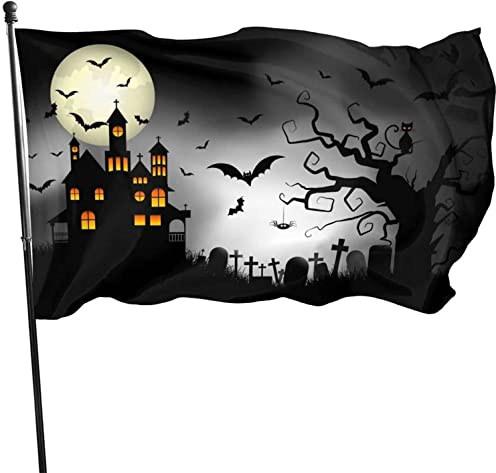 Happy Halloween Castle Pumpkin 3 x 5 Ft Flagge einseitig bedrucktes Banner Willkommensparty Outdoor-Flagge