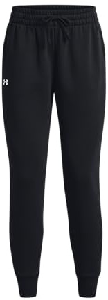 Under Armour Womens Rival Fleece Joggers, (001) Black / / White, X-Large