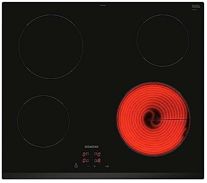 SIEMENS ENCIMERA VITROCERÁMICA ENCASTRABLE ET63RBEA8E 60 CM. 4 ZONAS COLOR NEGRO/BISELADA EASYTOUCH