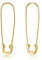 Reffeer Massive 925 Sterling Silber Sicherheitsnadel Ohrringe Creolen für Frauen - Büroklammer Pin Knorpel Creolen (B-Gold-3cm)