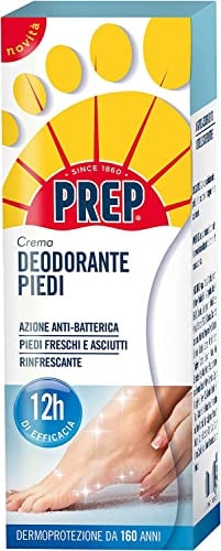 6x Prep, Deo-Fußcreme, Anti-Geruchs-Fußcreme mit antibakteriellem Wirkstoff, auf Basis von Talk, Reiskleieöl, Menthol und Bio-Aloe, erfrischende Wirkung, Format 75 ml + Italian Gourmet Polpa 400g