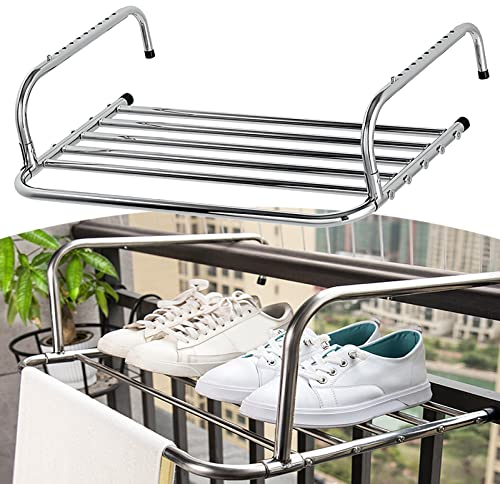 Étendoir Sèche Linge Séchoir Pour Balcon Salle De Bain Radiateur, Multifonction Séchoirs À Linge Pliable Gain De Place Porte-Serviettes Étagère Étagères Pour Jardinières Séchoirs À Linge ( Size : 50cm