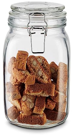 KHG Einmachglas Höhe 20 cm D 11 cm, Einweckglas BPA-frei, Drahtbügelglas mit Schnappverschluss & Drahtbügel Metall, luftdichte Silikondichtung auslaufsicher, Küchen Aufbewahrung Glas transparent