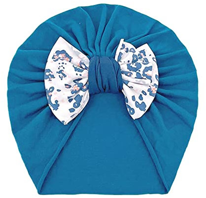 Hüte Baby Kleinkind, Kinder, Jungen, Mädchen, Stretch, Bowknot, Blumendruck, atmungsaktiv, Hut, Mütze, Kopfbedeckung Schal Mütze Baby (Navy, One Size)