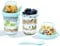 Felli On the Go - Vasos de yogur con tapa, tarros de viaje acrílicos reutilizables para pudín de chía, contenedores de desayuno y almuerzo con control de porciones, almacenamiento de alimentos para