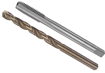 CoCud Macho y Taladro Juego, M7 x 1 Macho Rosca 6mm Diámetro Métrico Máquina Rosca Macho y Helicoidal Taladro Herramienta Kit para Roscado Reparación, 1 Juego