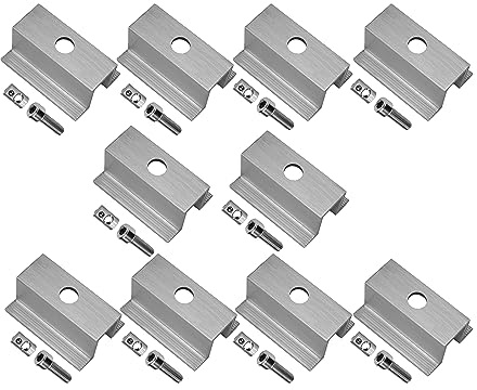 SUNEX® Mittelklemme Photovoltaik, Modulklemme Aluminium für Solarmodul Klemmen, PV Klemmen mit Nutenstein für Montageschiene, Solarschiene und PV Profil, Modulhöhe 35 mm, Alu-Grau, 10 Stück