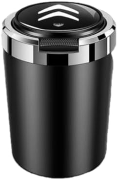 SatcOp Auto Aschenbecher für Citroen C3 Aircross,Flammhemmenden Material Tragbarer Abnehmbarer selbstverlöschender Aschenbecher LED Beleuchtet Rauchfreien ersetzen Auto Interieur-Accessoires,Black