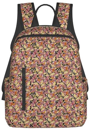 BREAUX Popcorn-Druck-Rucksack mit großer Kapazität, einfacher und leichter lässiger Rucksack, Reiserucksäcke, Popcorn-Druck, Einheitsgröße, Popcorn-Druck, Einheitsgröße, Popcorn-Druck, One size