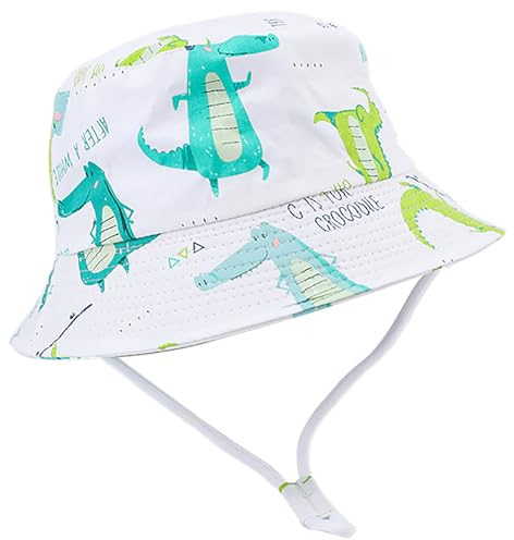 Malaxlx Baby Sonnenhut Niedliches Krokodil Fischerhut Kleinkind UV Schutz Sommerhut Strandhut Bucket Hat Eimer Hut für 1-2 Jahre Mädchen Jungen