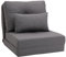 HOMCOM Bodensessel 2-in-1 Klappbett mit Verstellbarer Rückenlehne Bodensofa mit Zierkissen, Bodensitzkissen für Wohnzimmer, Schlafzimmer, Leinen, Dunkelgrau