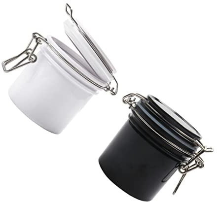 HAKIDZEL 2pcs Glue Storage Tank Eyelash Glue Tank Activate Carbon Glue Storage Boxes Llash Adhesive Storage Activated Carbon Eyelash Tools Glue Jars Hard Plastic Seal White Fake Eyelashes