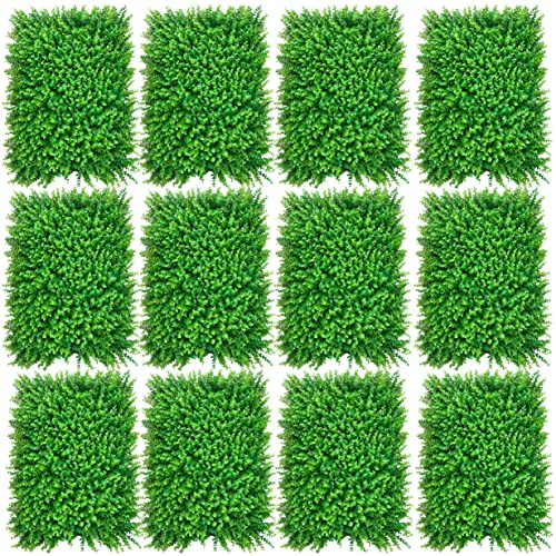 TAPMING Pflanzenwand künstlich Künstlicher Efeu Hecken Sichtschutz mit Blättern Paneele Rolle für Gartenhecken Balkon Außendekoration 60x 40cm 12 Stück