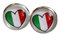 Generisch Italien Flagge Liebe weiß rot grün Cabochon Ohrstecker versilbert 12 mm