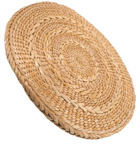 Amosfun Woven Floor Cushion Straw Seat Cushion Soft and Comfortable Material Featuring Japanese-style Design or Floor Mat a Sustainable Lifestyle