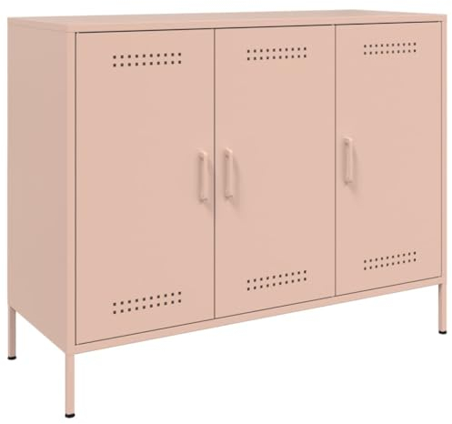 vidaXL Credenza Rosa 100,5x39x79 cm in Acciaio Laminato a Freddo, credenza con Anta, Mobile da Soggiorno, Mobile portaoggetti, credenza da Cucina