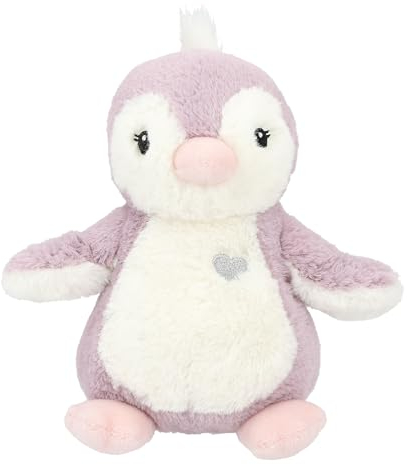 Depesche 13170 Princess Mimi - Doudou bébé Pingouin en Violet et Blanc, Peluche de 18 cm env.