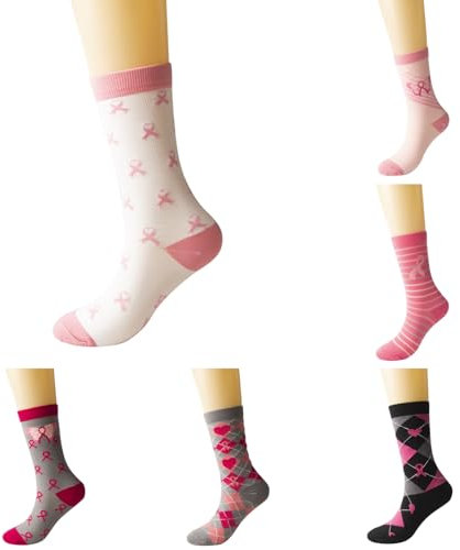 Générique Cancer du sein ruban rose chaussettes doux course randonnée travail chaussette confort respirant décontracté pour hommes femmes