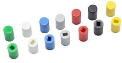 30pcs A04 Tactile Push Button Switch Cap Fit 7 * 7mm 8 * 8 mm 8.5 * 8.5mm Switchs red black blue green yellow white grey IDGTTLDF(Yellow)