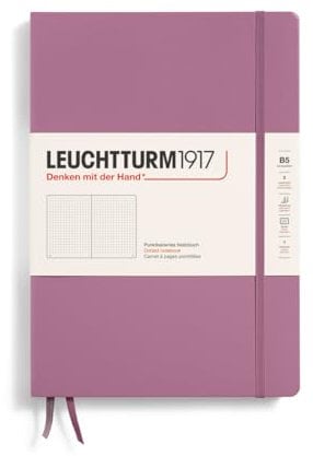 LEUCHTTURM1917 372342 Notizbuch Composition B5, Hardcover Schreibbuch, 219 nummerierte Seiten, Dusty Rose, Dotted