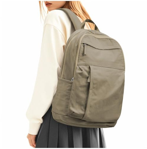 HYC00 Rucksack Damen Schule Teenager Schulrucksack Mädchen Schultaschen Rucksack Schulrucksack Schulranzen Daypacks mit 15.6 zoll Laptop Rucksack Damen Wasserdicht Tagesrucksack Bookbag,Braun