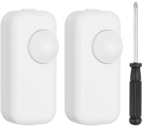 PATIKIL Inline Lamp Switch, 2pcs Rotary Dimmer LED Light Controller Brightness Control Cord Switch with Screwdriver for Table Floor Lamp Pendant Lights, White