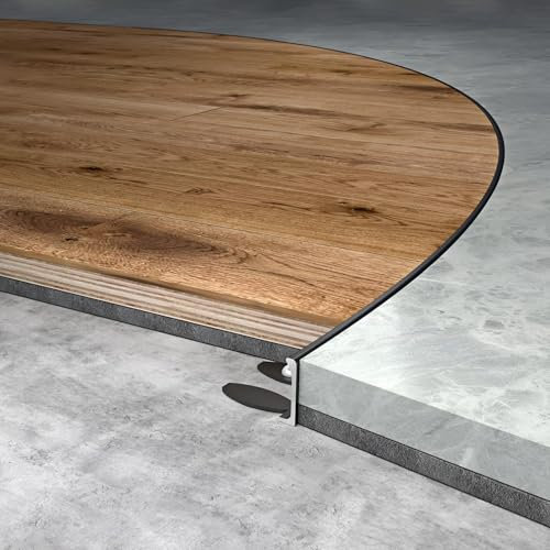 Raouoae Flexibles Abschlussprofil Biegbar L-Form Aluminium Eloxiert Fliesenkanten Schutz 125cm 2 Stück Treppenkantenprofil Ideal Für Die Fliesenverlegung Im Wohnzimmer(Schwarz)