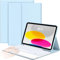 CACOE Funda Teclado para iPad 11.ª Gen (A16) / 10.ª Generación (11/10.9 Pulgadas) 2025/2022, Teclado con Touchpad, Iluminación de 7 Colores, [Español] Magnético Desmontable Bluetooth Teclado, Azul