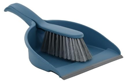 York Handfeger Und Schaufel Mit Gummikante Besen Und Kehrschaufel Set Mit Click-System Kehrblech Kehrset Kehrgarnitur Blau