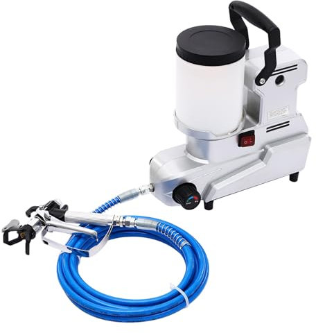 Airless Paint Sprayer, 1600W High Efficiency Paint Sparyer for Home Interior & House Exterior Painting Projects, 2.5L Large Capacity, 2.5L/min Max. Spraying Flowrate, 5m Hose & 1.8m Power Cord