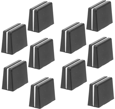 10 Stück Faderknöpfe für Mischpultkonsole mit 4mm Innenloch | ABS Schwarz, Präzise Form, Langlebig und Bequem, für Audioanpassungen an Audio und Konsolemischern