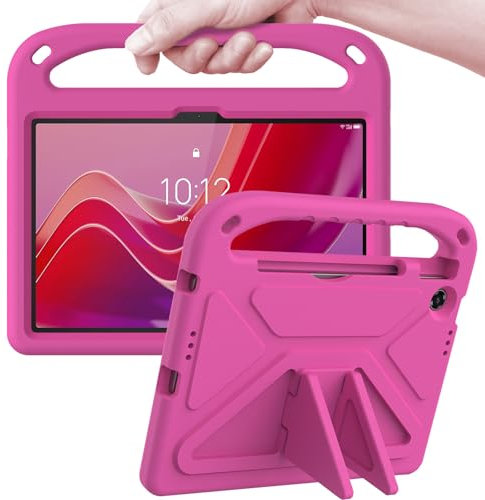 ATOOZ for Lenovo Tab 10.1 2025 Case, Kids Cover With Shockproof Handle Stand for Lenovo Tab 10.1inch (TB311XU / TB311FU) Tablet (Rose)