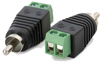 Lunpog 2 STK RCA Cinch Stecker, für Lautsprecherkabel, RCA zu AV Schraubanschluss, Männlich, Lötfreier Typ, High Low Adapter für Video Audio Signalübertragung