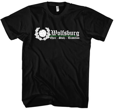 Wolfsburg Ehre und Stolz Herren T-Shirt | Skyline Trikot Fanartikel Sport Shirt Fussball Ultra | M2 Schwarz (S)