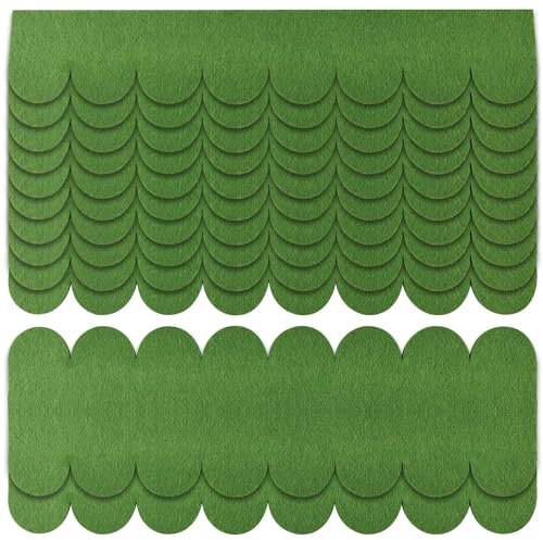 Dachschindeln für Vogelhaus,32pcs Selbstklebend Dachschindel,Dachpappe für Vogelhaus Mini Dachschindeln,Dachziegel aus Filz für Vogelhäuschen,Kaninchenställe, Insektenhotels（Grün）